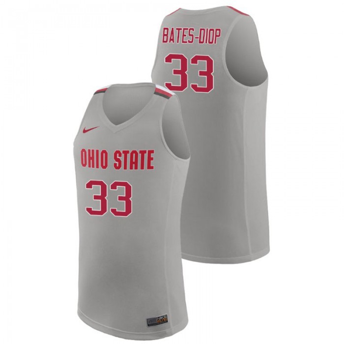 Ohio State Buckeyes College Basketball Pure Gray Keita Bates-Diop Replica Jersey