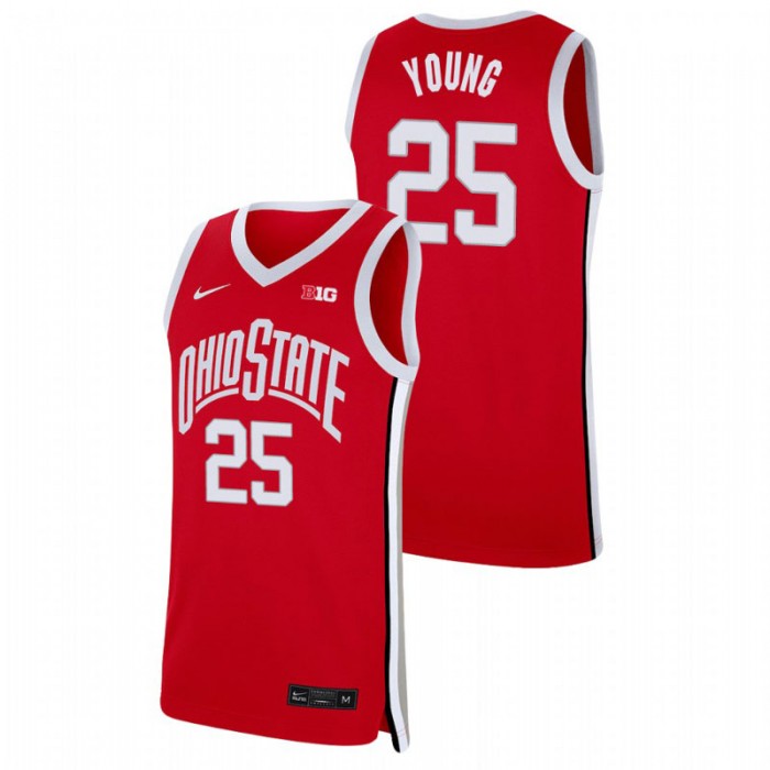 Ohio State Buckeyes Kyle Young Replica Basketball Jersey Scarlet For Men