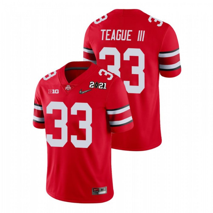 Ohio State Buckeyes Master Teague III 2021 National Championship Jersey For Men Scarlet