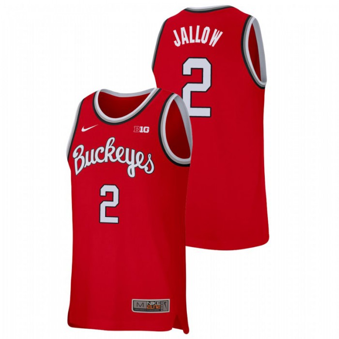 Ohio State Buckeyes Replica Musa Jallow College Basketball Jersey Scarlet For Men