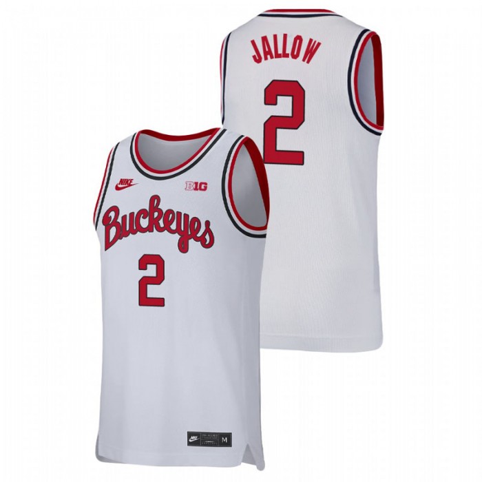 Ohio State Buckeyes Replica Musa Jallow College Basketball Jersey White For Men