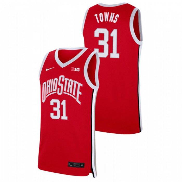 Ohio State Buckeyes Seth Towns Replica Basketball Jersey Scarlet For Men