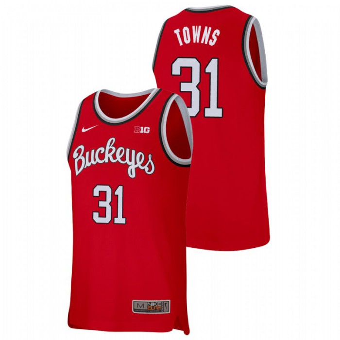 Ohio State Buckeyes Replica Seth Towns College Basketball Jersey Scarlet For Men