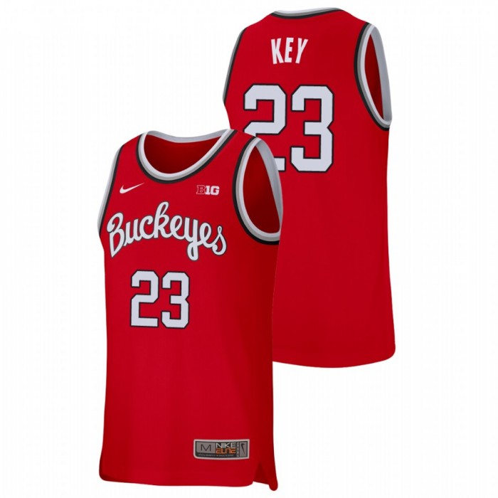 Ohio State Buckeyes Replica Zed Key College Basketball Jersey Scarlet For Men