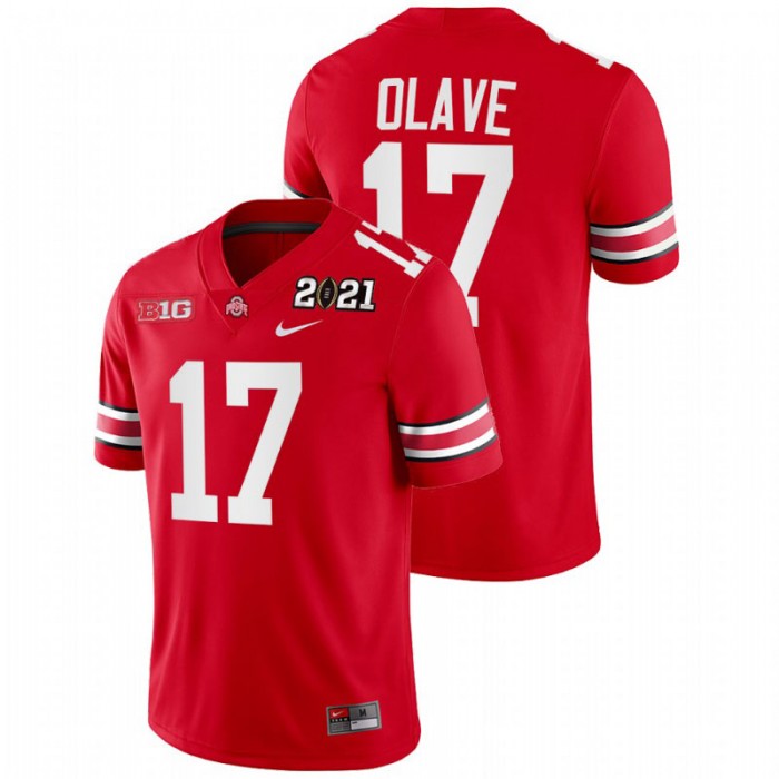 Chris Olave Ohio State Buckeyes 2021 Sugar Bowl Champions Scarlet College Football Playoff Jersey
