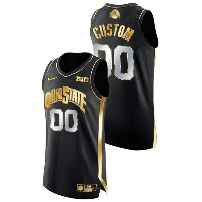 Ohio State Buckeyes Custom Golden Edition College Basketball Jersey Black Men