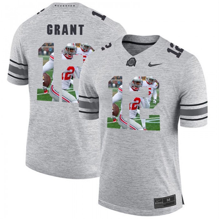 Men Doran Grant Ohio State Buckeyes Gray Football Player Pictorital Gridiron Fashion Limited Jersey
