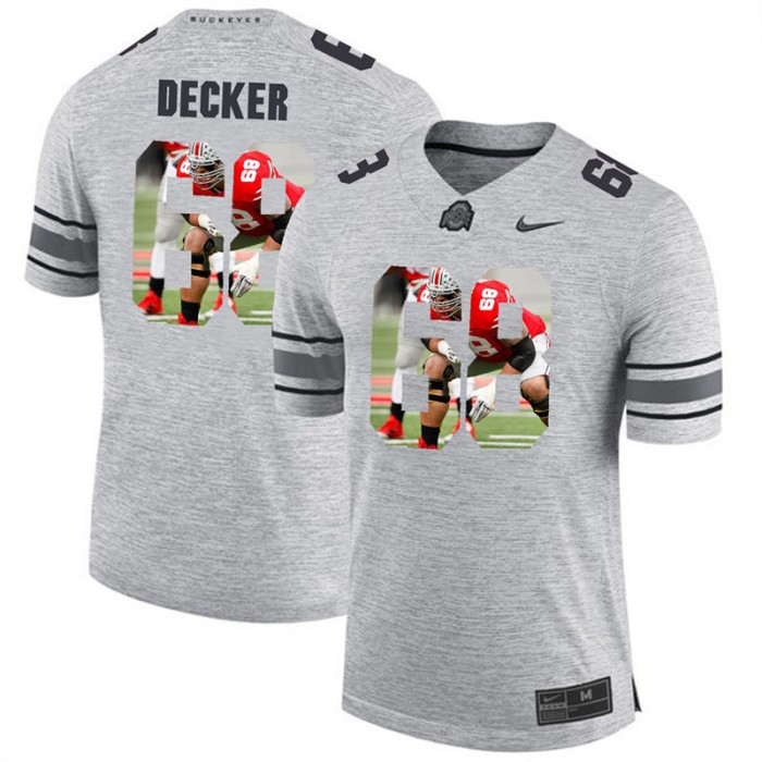 Men Taylor Decker Ohio State Buckeyes Gray Football Player Pictorital Gridiron Fashion Limited Jersey