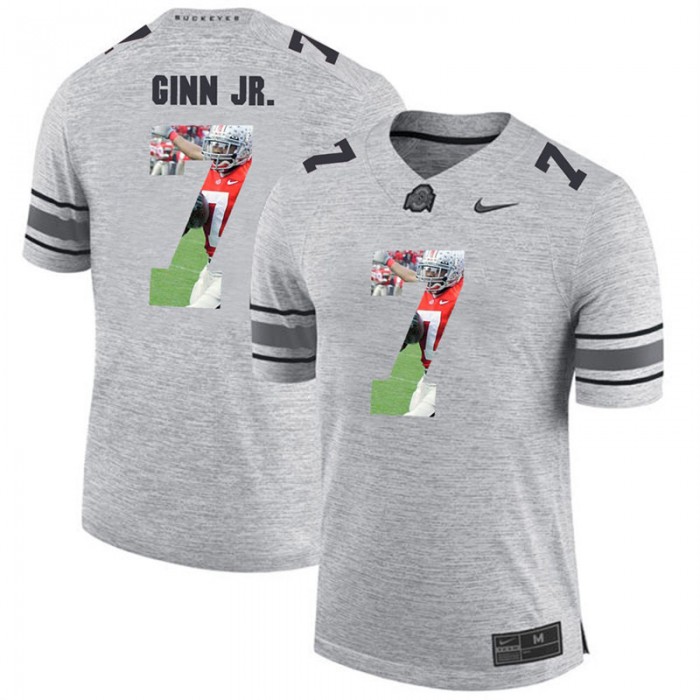 Men Ted Ginn Jr. Ohio State Buckeyes Gray Football Player Pictorital Gridiron Fashion Limited Jersey