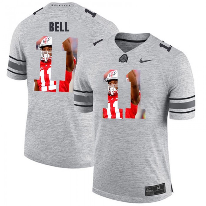 Men Vonn Bell Ohio State Buckeyes Gray Football Player Pictorital Gridiron Fashion Limited Jersey