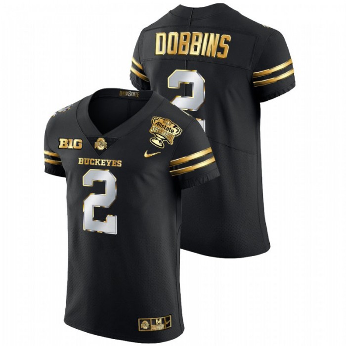 J.K. Dobbins Ohio State Buckeyes 2021 Sugar Bowl Black Golden Limited Jersey
