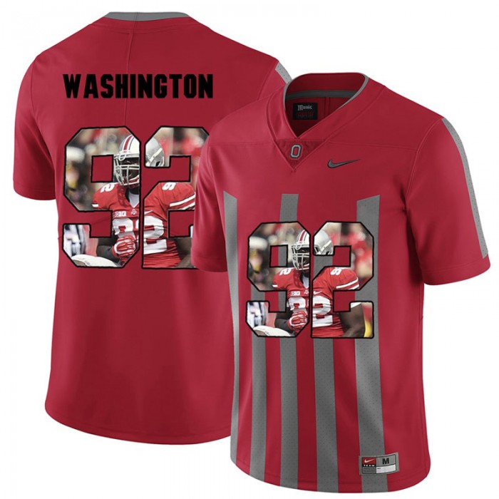 Men Adolphus Washington Ohio State Buckeyes Red Player Pictorital Fashion Football Jersey