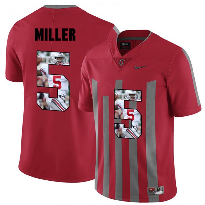 Men Braxton Miller Ohio State Buckeyes Red Player Pictorital Fashion Football Jersey
