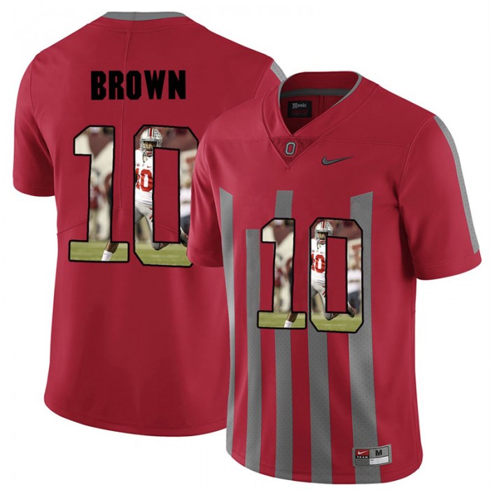 Men CaCorey Brown Ohio State Buckeyes Red Player Pictorital Fashion Football Jersey