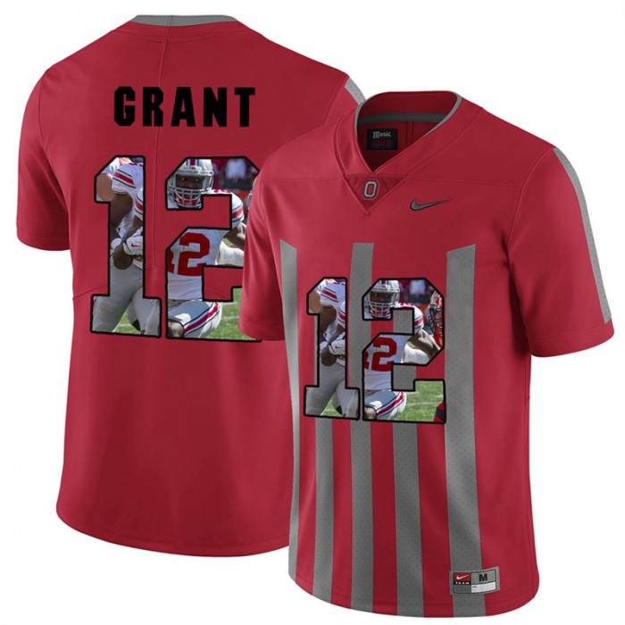 Men Doran Grant Ohio State Buckeyes Red Player Pictorital Fashion Football Jersey
