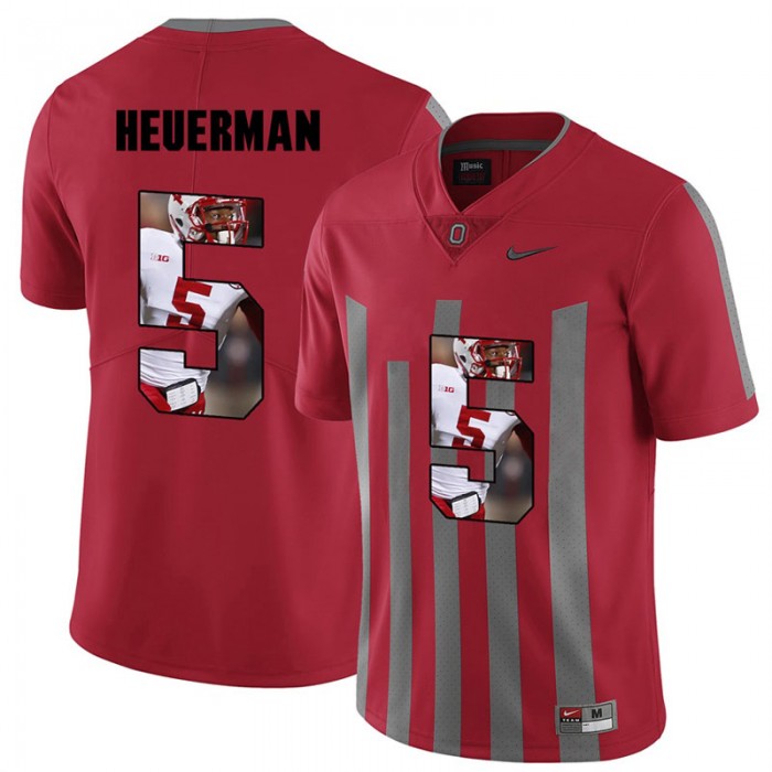 Men Jeff Heuerman Ohio State Buckeyes Red Player Pictorital Fashion Football Jersey