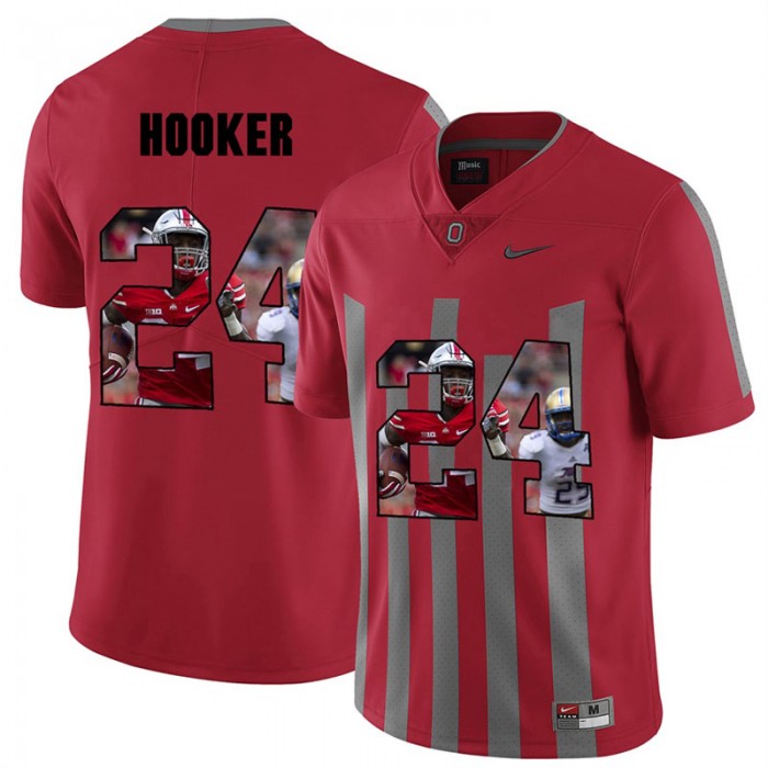 Men Malik Hooker Ohio State Buckeyes Red Player Pictorital Fashion Football Jersey