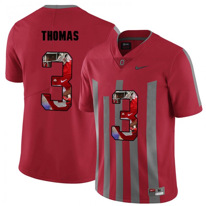 Men Michael Thomas Ohio State Buckeyes Red Player Pictorital Fashion Football Jersey