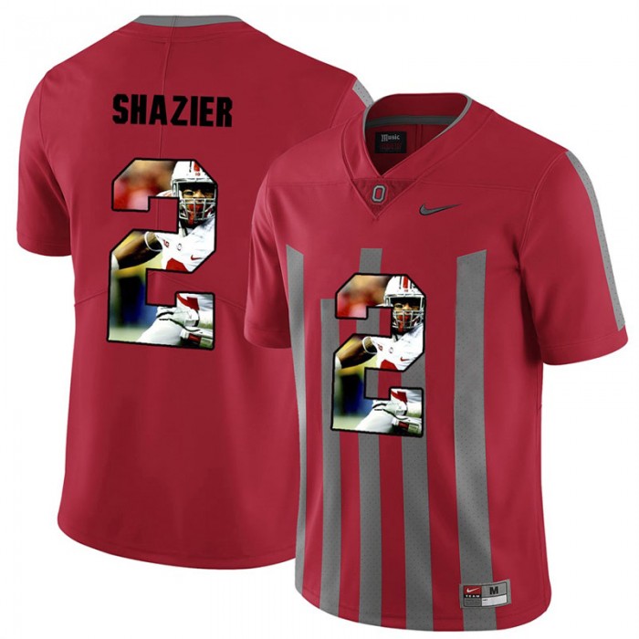 Men Ryan Shazier Ohio State Buckeyes Red Player Pictorital Fashion Football Jersey