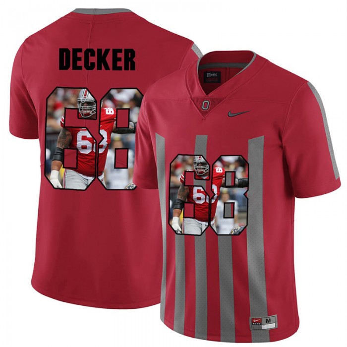 Men Taylor Decker Ohio State Buckeyes Red Player Pictorital Fashion Football Jersey