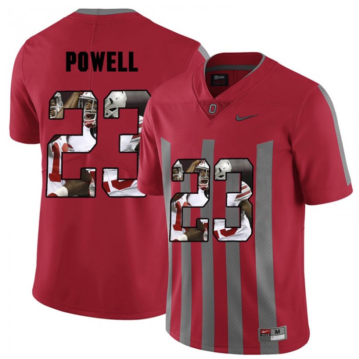 Men Tyvis Powell Ohio State Buckeyes Red Player Pictorital Fashion Football Jersey