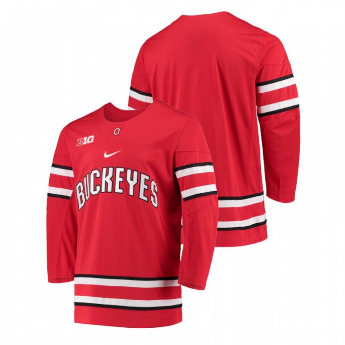 Ohio State Buckeyes Replica Scarlet College Hockey Jersey
