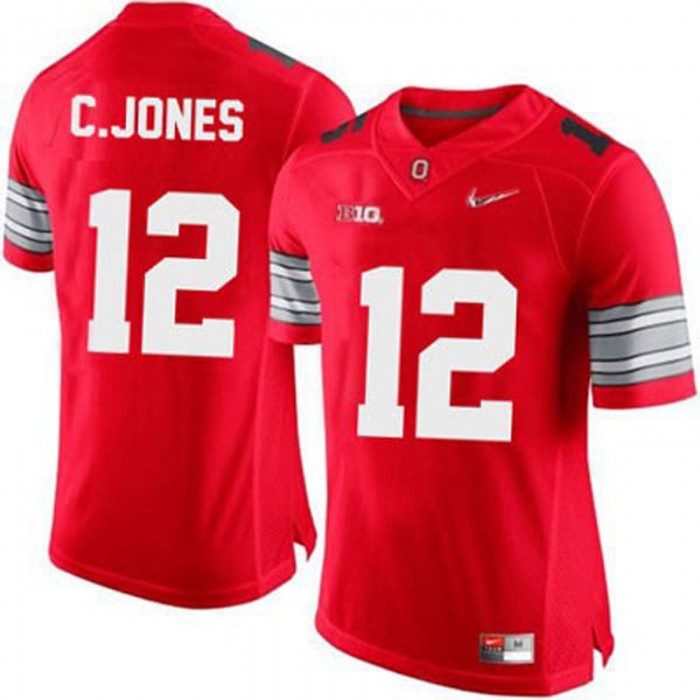 Ohio State Buckeyes #12 Cardale Jones Red Football For Men Jersey