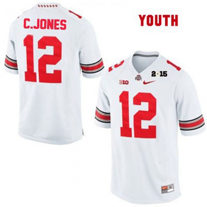 Ohio State Buckeyes #12 Cardale Jones White Football Youth Jersey