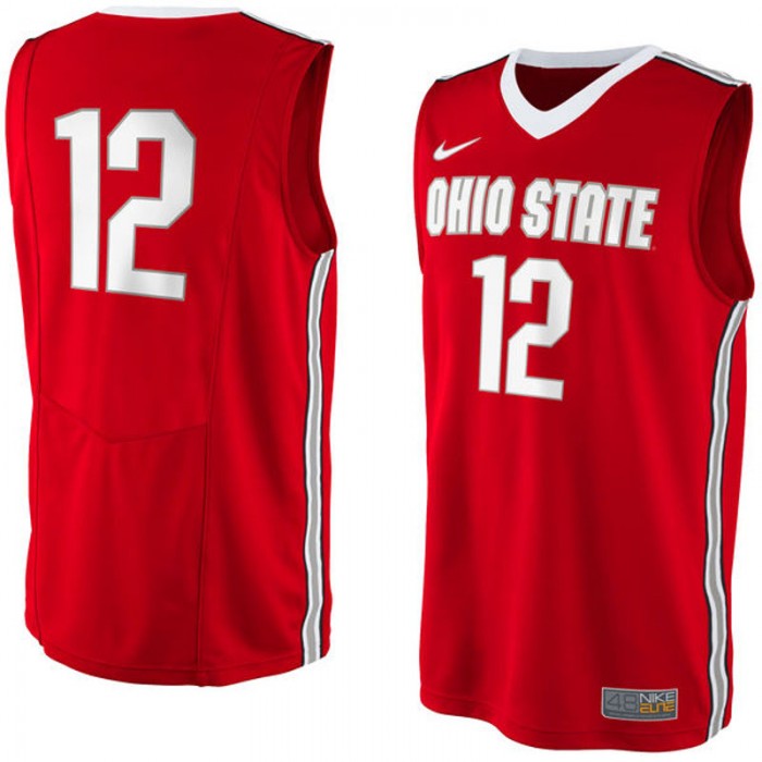 Ohio State Buckeyes #12 Red Basketball For Men Jersey