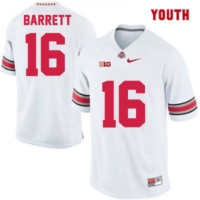 Ohio State Buckeyes #16 J.T. Barrett White Football Youth Jersey