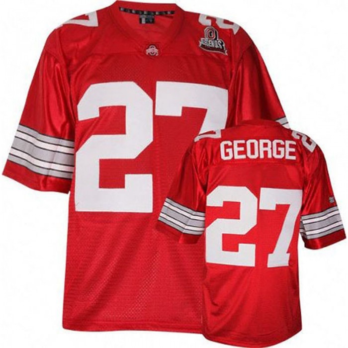 Ohio State Buckeyes #27 Eddie George Red Football For Men Jersey