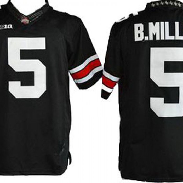Ohio State Buckeyes #5 Braxton Miller Black Football For Men Jersey