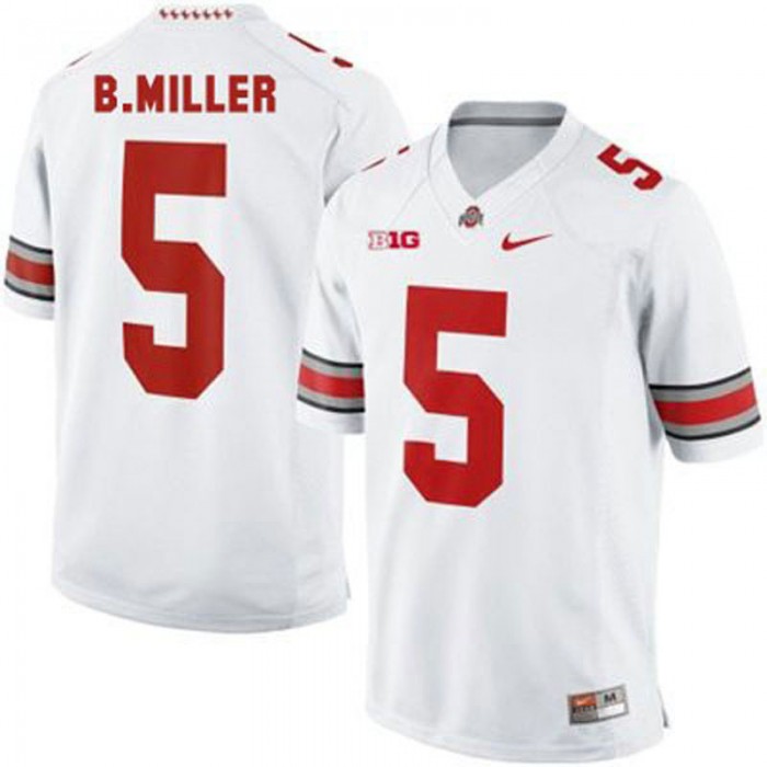 Ohio State Buckeyes #5 Braxton Miller White Football For Men Jersey