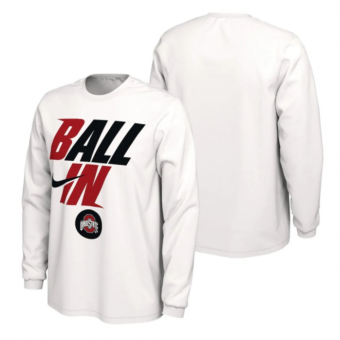 Ohio State Buckeyes Nike Ball In Bench Long Sleeve T-Shirt White
