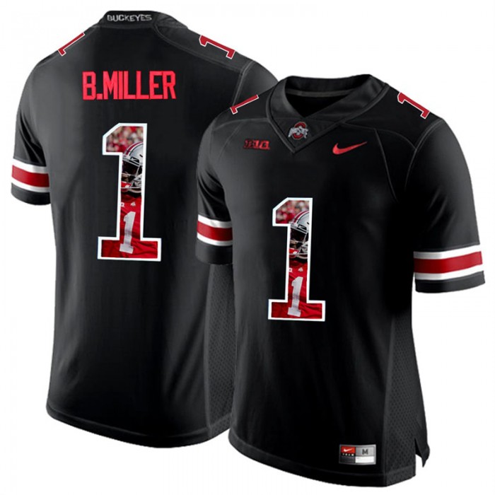 Braxton Miller Ohio State Buckeyes Blackout Player Pictorial Fashion Jersey