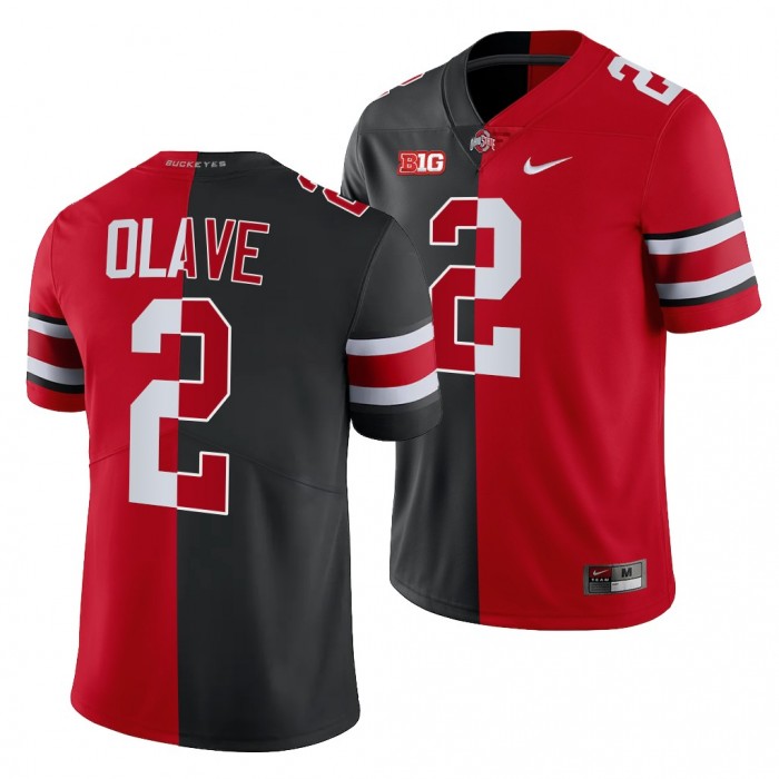 Ohio State Buckeyes Chris Olave Split Edition Men Jersey-Scarlet Black