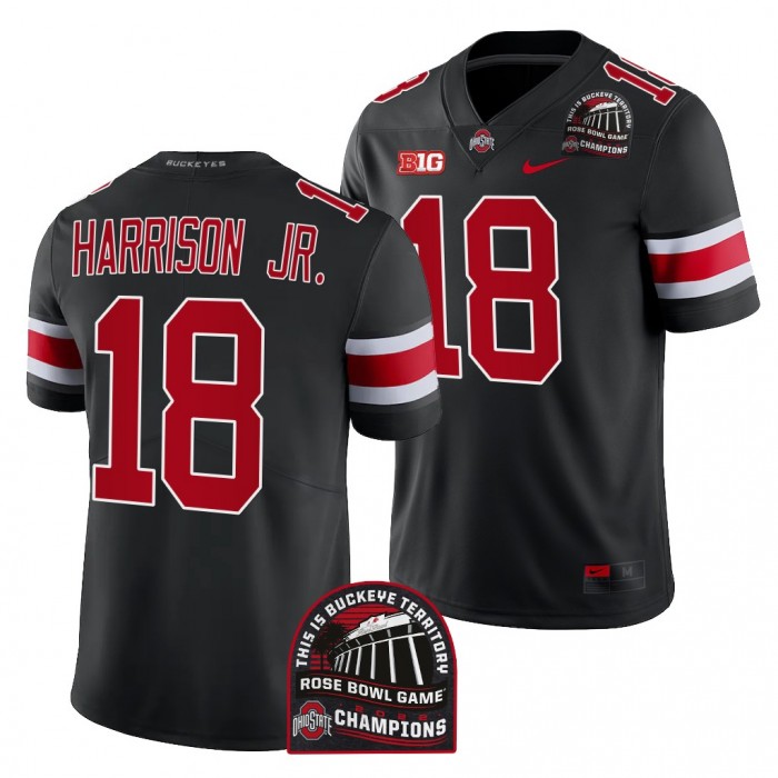 Ohio State Buckeyes 2022 Rose Bowl Champions Marvin Harrison Jr. Jersey Black