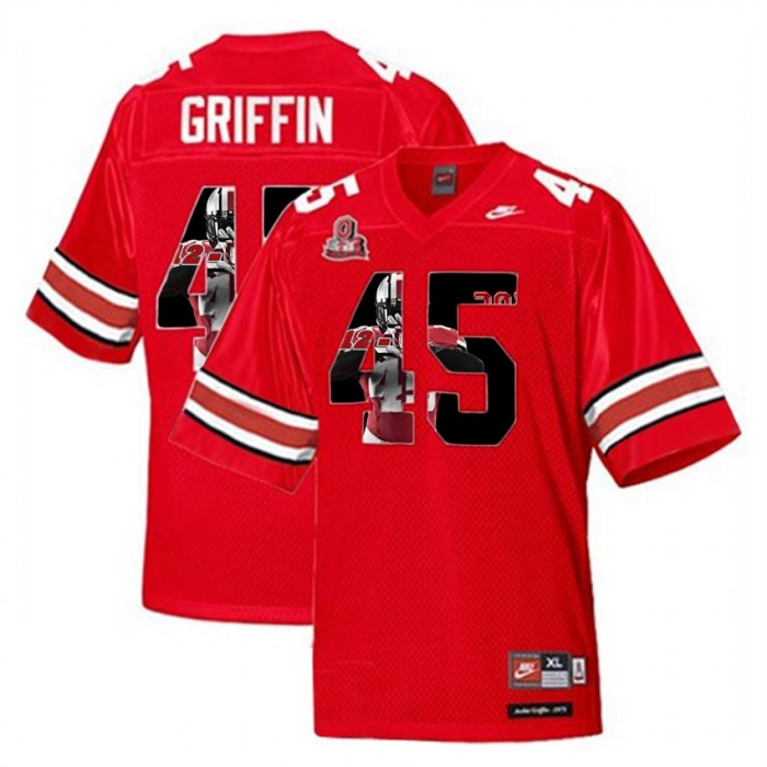Archie Griffin Ohio State Buckeyes Scarlet Player Pictorial Fashion Jersey
