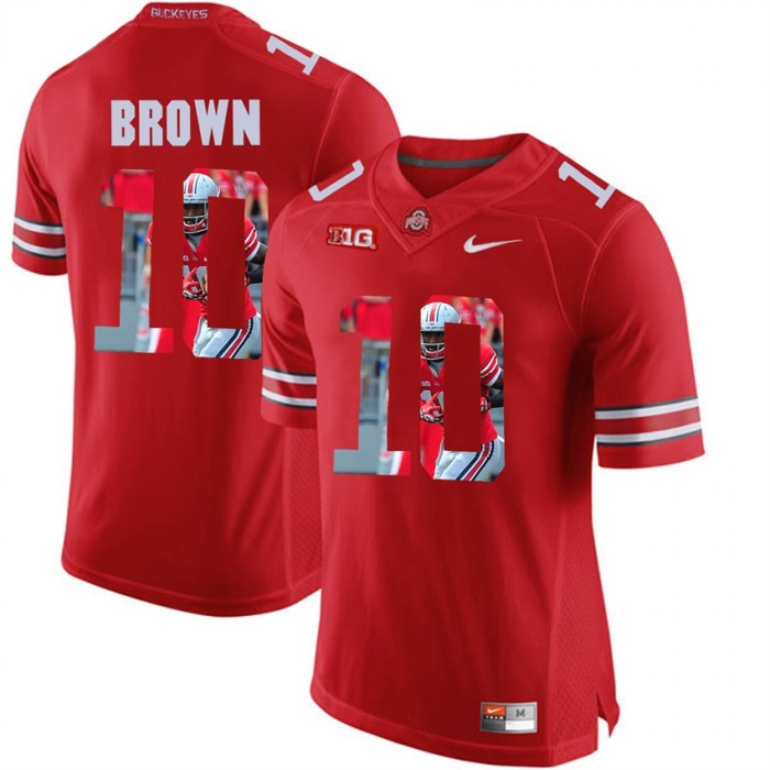 CaCorey Brown Ohio State Buckeyes Scarlet Player Pictorial Fashion Jersey