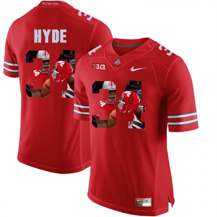 CameCarlos Hyde Ohio State Buckeyes Scarlet Player Pictorial Fashion Jersey
