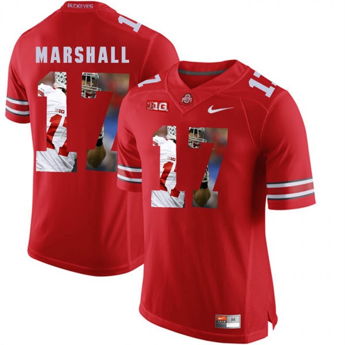 Jalin Marshall Ohio State Buckeyes Scarlet Player Pictorial Fashion Jersey