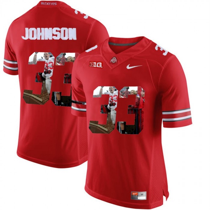 Pete Johnson Ohio State Buckeyes Scarlet Player Pictorial Fashion Jersey