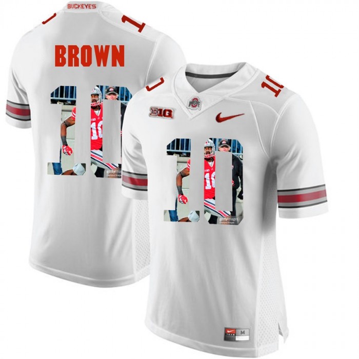 CaCorey Brown Ohio State Buckeyes White Player Pictorial Fashion Jersey