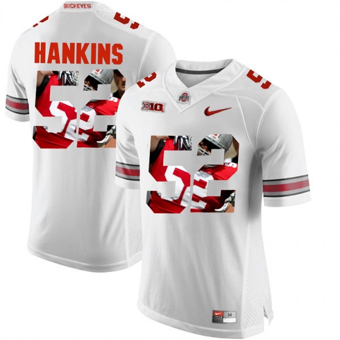 Johnathan Hankins Ohio State Buckeyes White Player Pictorial Fashion Jersey