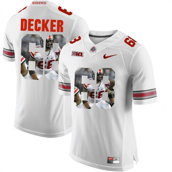 Taylor Decker Ohio State Buckeyes White Player Pictorial Fashion Jersey