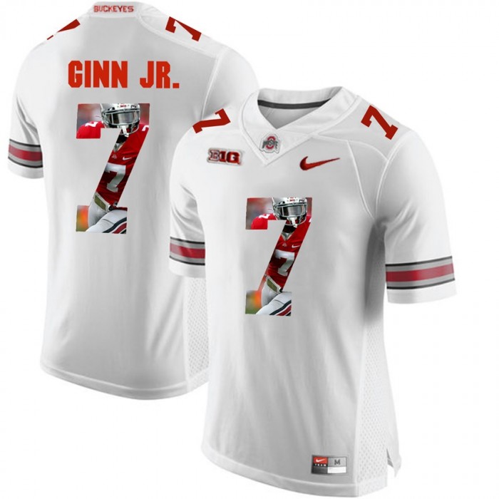 Ted Ginn Jr. Ohio State Buckeyes White Player Pictorial Fashion Jersey
