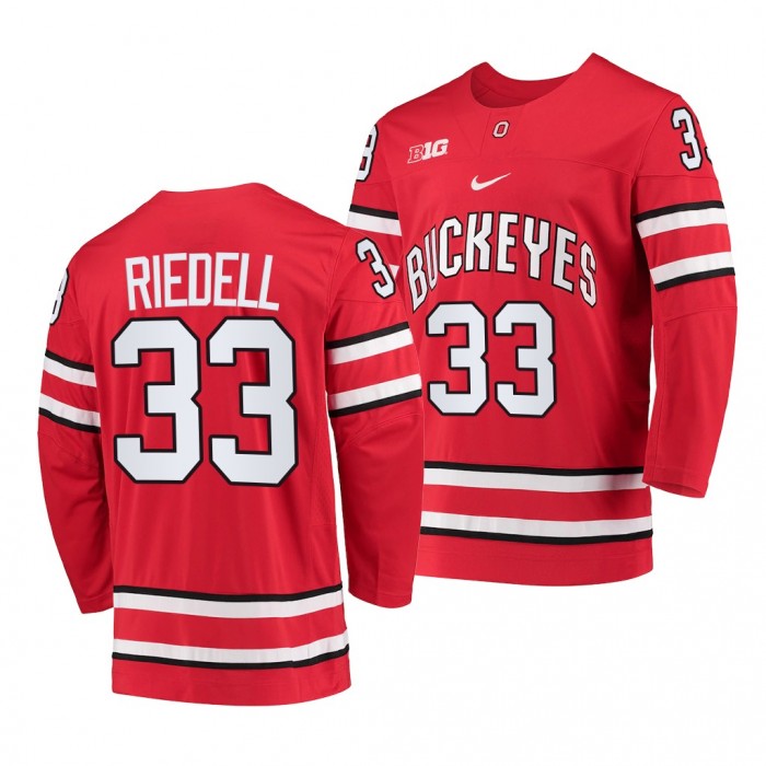 Ohio State Buckeyes Will Riedell Red College Hockey Hockey Jersey