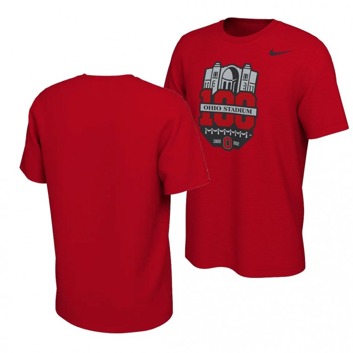 Ohio State Buckeyes 100th Year Stadium Anniversary T-Shirt Scarlet Men