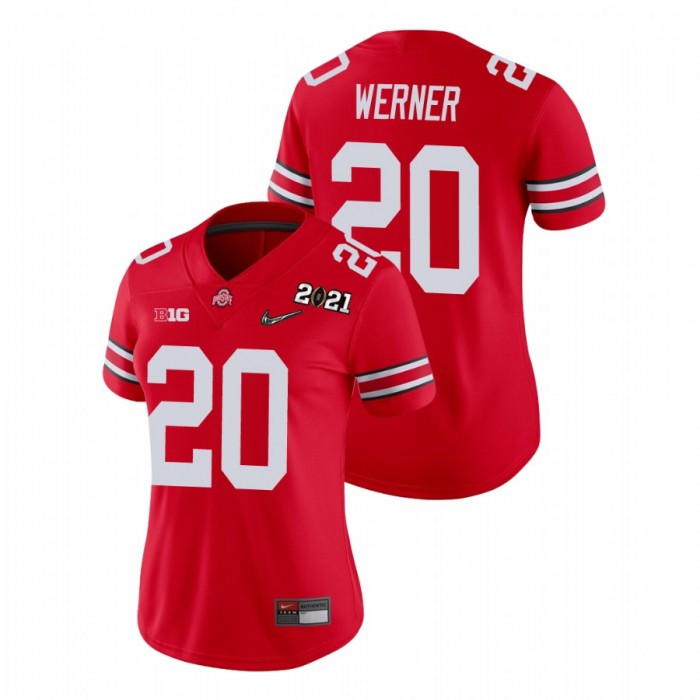 Ohio State Buckeyes Pete Werner 2021 National Championship Jersey Women's Scarlet