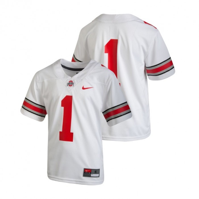 Youth Ohio State Buckeyes White College Football Team Replica Jersey